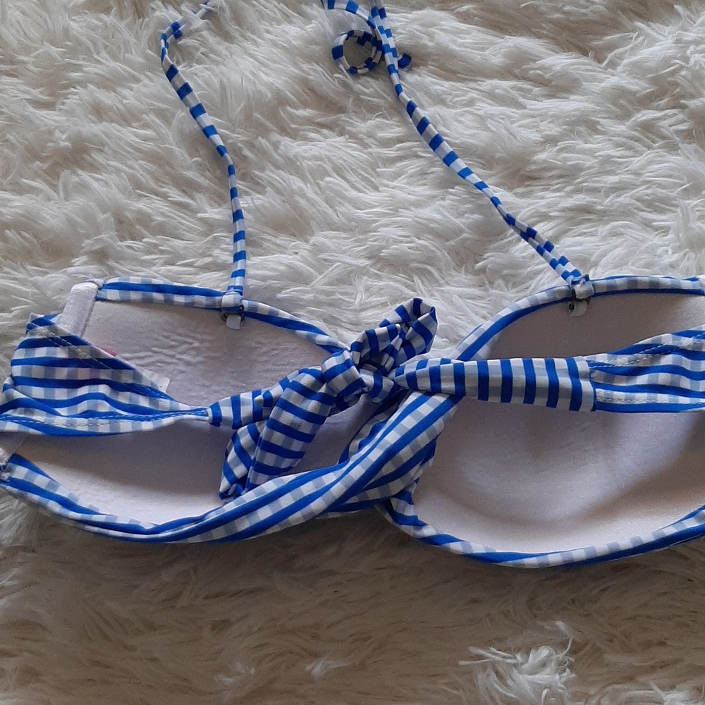Winki White & Blue Checkered Bikini Top - Picture 3 of 8